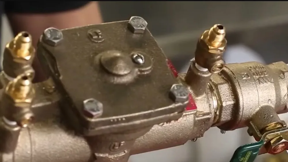 Backflow prevention assembly with test valves used during backflow work near Buckeye, AZ