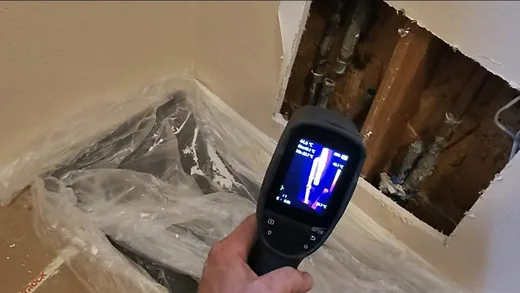 Leak detection equipment checking hidden piping for pool leak detection in Buckeye, AZ