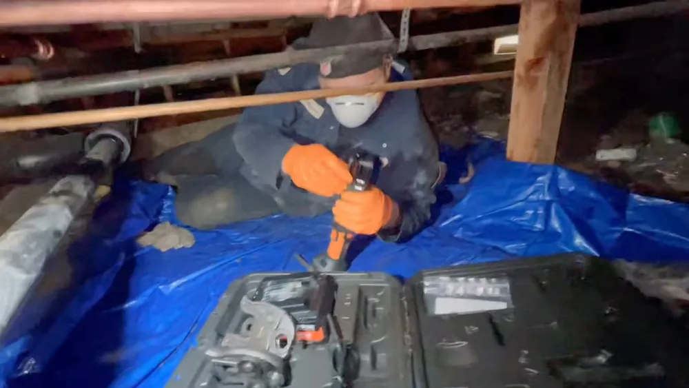 Leak detection equipment checking hidden piping used during pool leak detection work near Buckeye, AZ