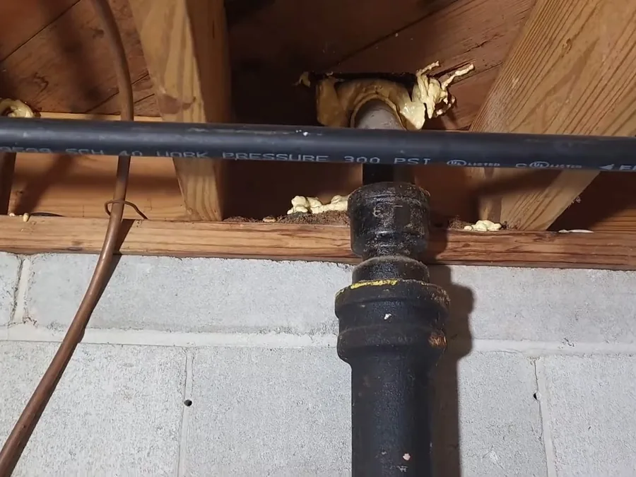 Sewer pipe repair, lining, or excavation work showing copper detail for sewer line replacement in Buckeye, AZ
