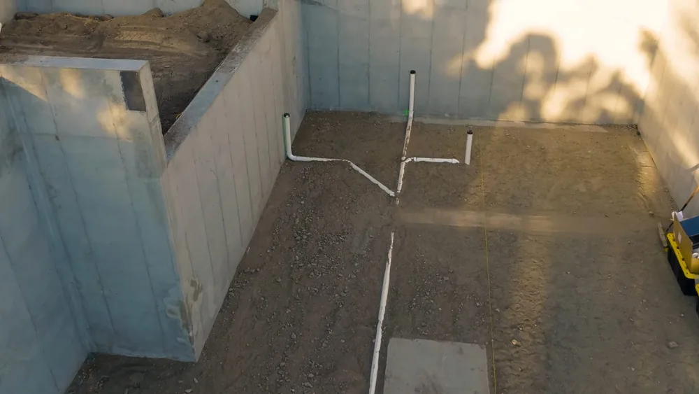 Opened concrete and pipe access for slab leak work for sewer line repair in Buckeye, AZ