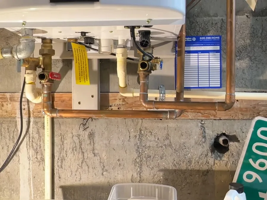 Tankless water heater service connections for water heater installation in Buckeye, AZ