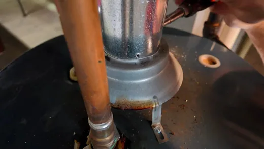 Water heater tank, piping, and service components showing copper detail for water heater repair in Buckeye, AZ