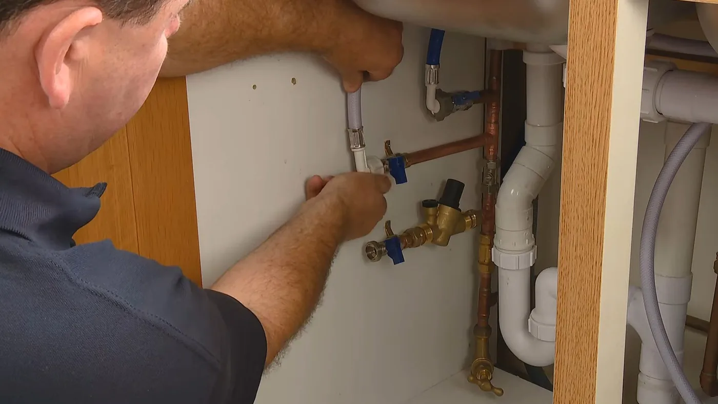 Water softener tank and brine system used during water softener work near Buckeye, AZ