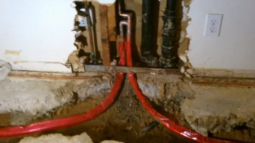 Water heater tank, piping, and service components for residential community in Liberty, AZ