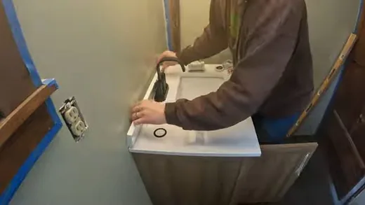 Sink faucet, drain, and shutoff connection for residential community in Litchfield Park, AZ