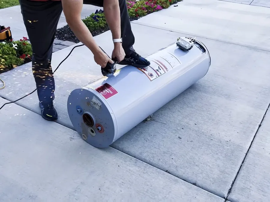 Water heater tank, piping, and service components for water softener in Waddell, AZ
