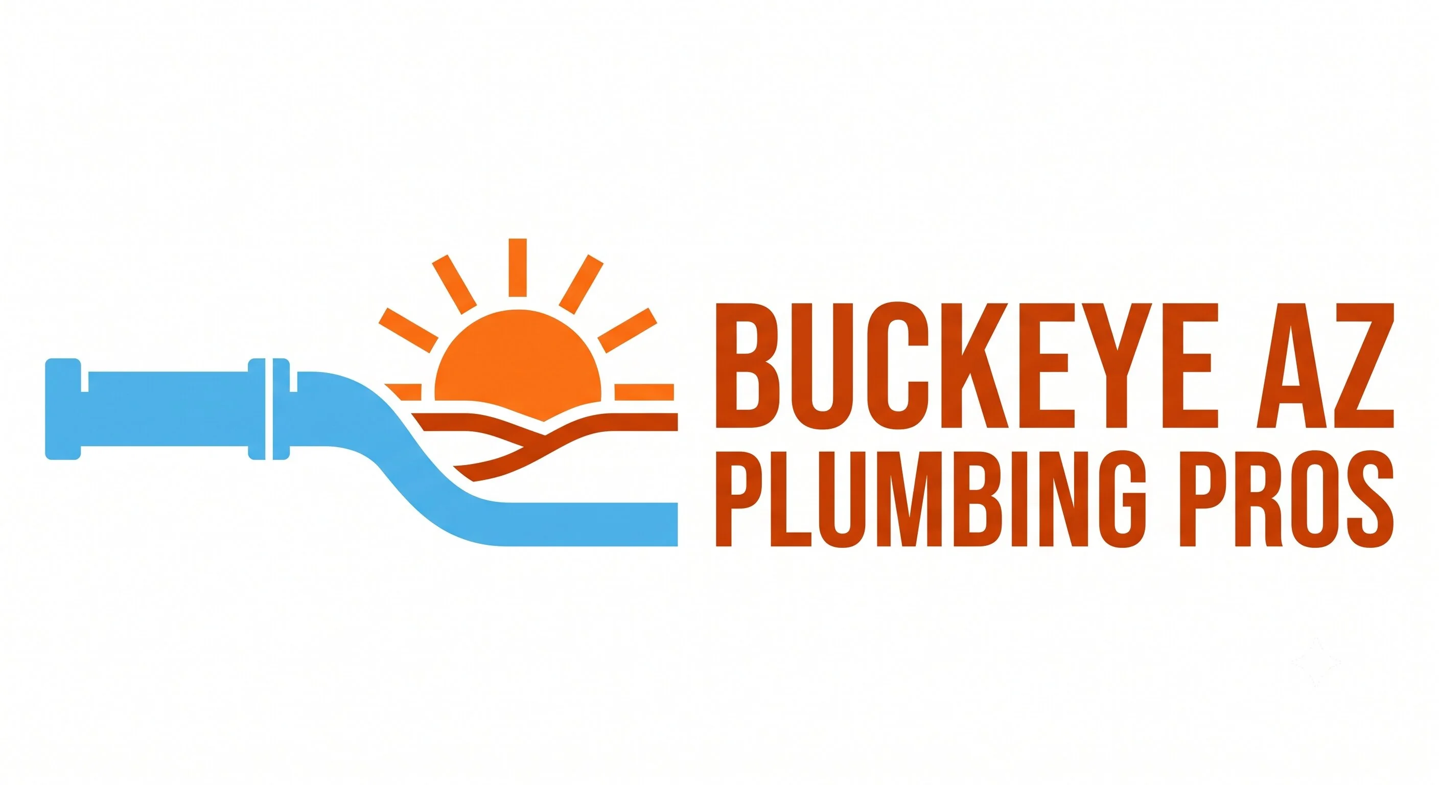Buckeye Plumbing Pros sunrise pipe logo on the homepage